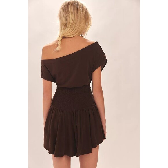 Free People Free-Est Scorching Hot Mini Dress Smocked Off The Shoulder S 284173 - Picture 4 of 10
